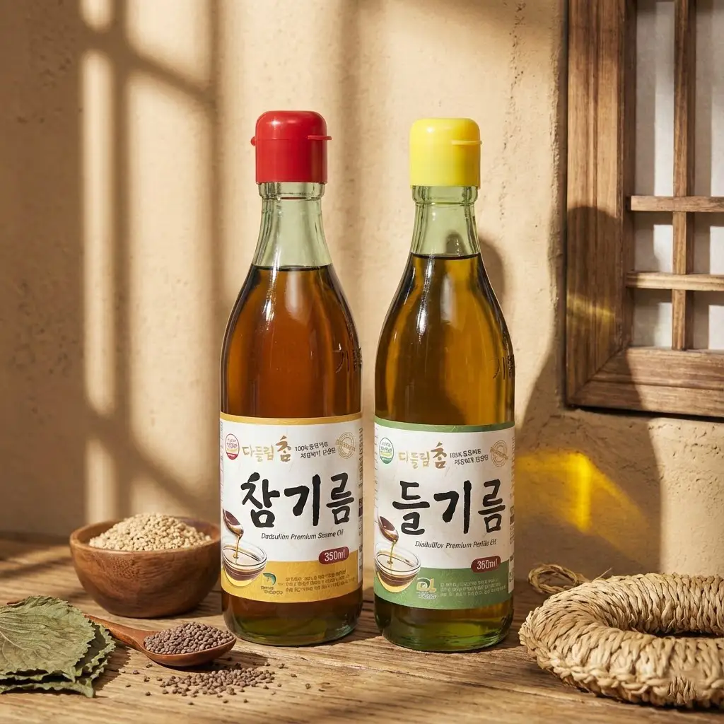 상품 이미지: 저온압착 참기름 들기름 100% 통참깨