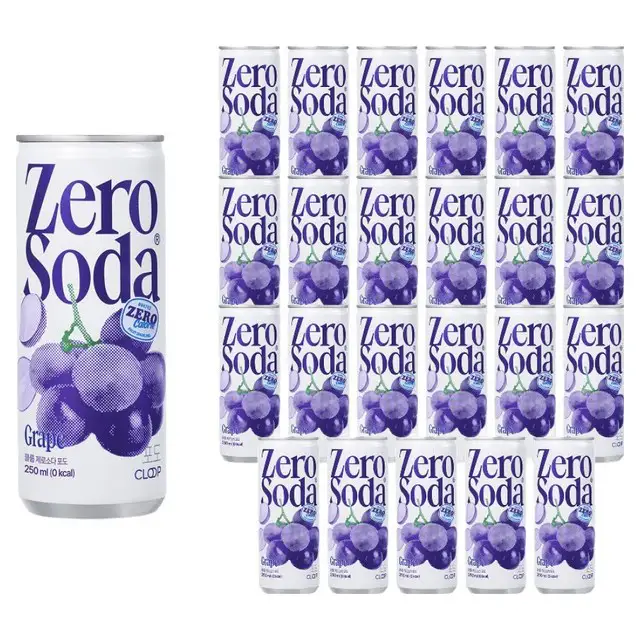 상품 이미지: 클룹 제로소다 포도, 250ml, 24개