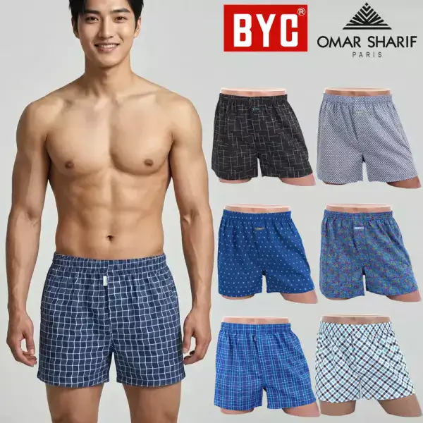 상품 이미지: [BYC 오마샤리프 외] 국산 남자팬티 5매 세트 남성 속옷 트렁크 팬티 사각 면 쿨 인견 빅사이즈 메리야스