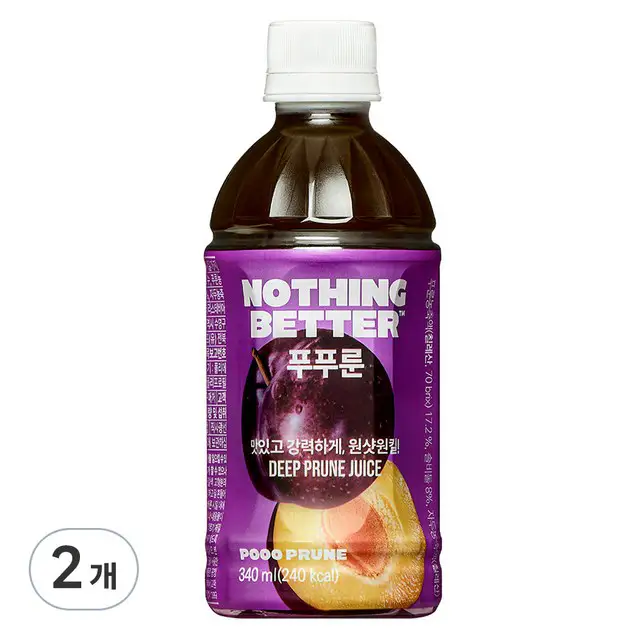 상품 이미지: 낫띵베럴 푸푸룬 푸룬주스, 340ml, 2개
