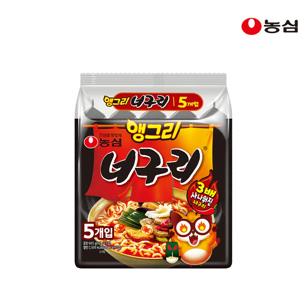 상품 이미지: 농심 앵그리 RTA 너구리 121g, 5개