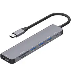 상품 이미지: 홈플래닛 7포트 USB3.0 멀티허브 DeX 지원 4K 미러링 HUB7C-L, 그레이, 1개