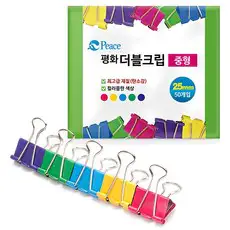 상품 이미지: 피스코리아 평화 사무용 더블크립 25mm, 중, 50개입, 1개