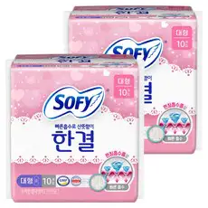 상품 이미지: 쏘피 한결 생리대 날개형, 대형, 10개입, 2개