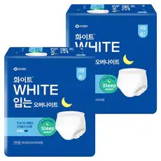 상품 이미지: 화이트 입는 오버나이트, 대형, 8개입, 2개