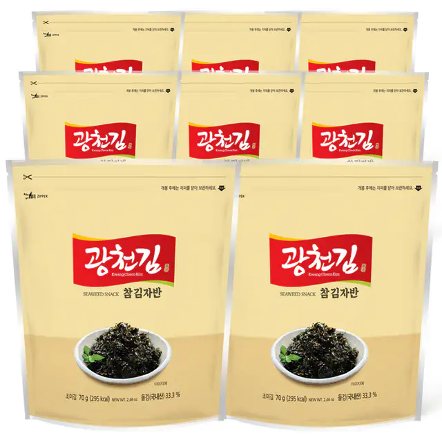 상품 이미지: 광천김 참 김자반, 70g, 8개