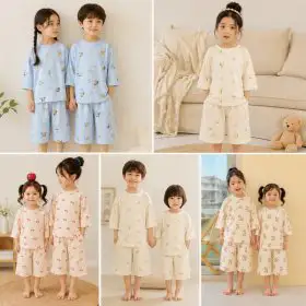 상품 이미지: (신세계센텀점)26년 SS 신상 공용) 쿄니 뱀부 라운지세트 (7부)유아/키즈 2종택 1 MKG2UI30013301
