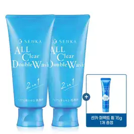 상품 이미지: 센카 올 클리어 더블 워시 120g 2개 + 미니 휩 15g