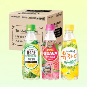 상품 이미지: 2+2+2 스파클링 3종 기획팩 6개입 (내사랑유자C/티즐 레몬말차/핑크구아바 350mL)