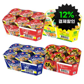 상품 이미지: (12%결제할인) 오뚜기 인기 컵라면(진라면 매운맛6+순한맛6+열라면6+참깨라면6)