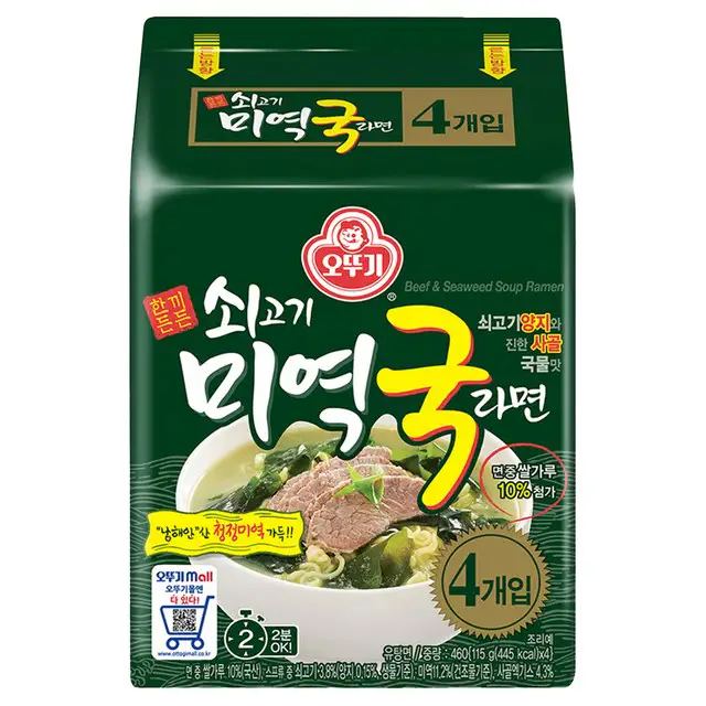 상품 이미지: 오뚜기 쇠고기 미역국라면 115g, 4개