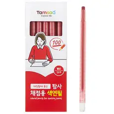 상품 이미지: 탐사 채점용 색연필 빨강 12p, 12색, 1박스