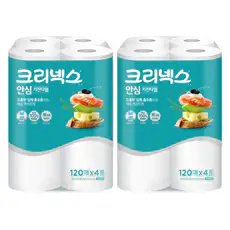 상품 이미지: 크리넥스 안심 키친타올 120매, 4롤, 2개