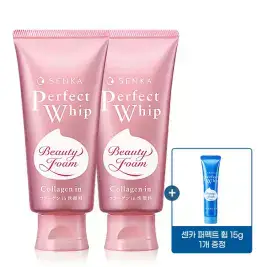 상품 이미지: 센카 퍼펙트휩 콜라겐 워시 클렌징폼 120g 2개 + 미니 휩 15g