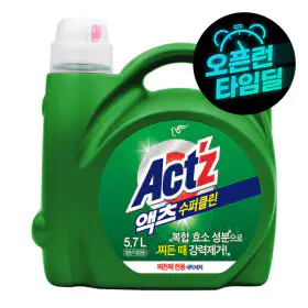 상품 이미지: 대용량 액체세제 액츠 수퍼클린 찌든때 5.7L 겸용 제품
