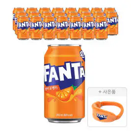 상품 이미지: [코카콜라] 환타 오렌지, 350ml, 24개 + 증정(세안밴드,주문시 100% 증정)