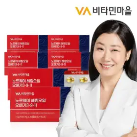상품 이미지: (현대Hmall)비타민마을 노르웨이 Epax원료 rTG 알티지 헤링오일 오메가3-9-11 30캡슐 x 6박스 (총6개