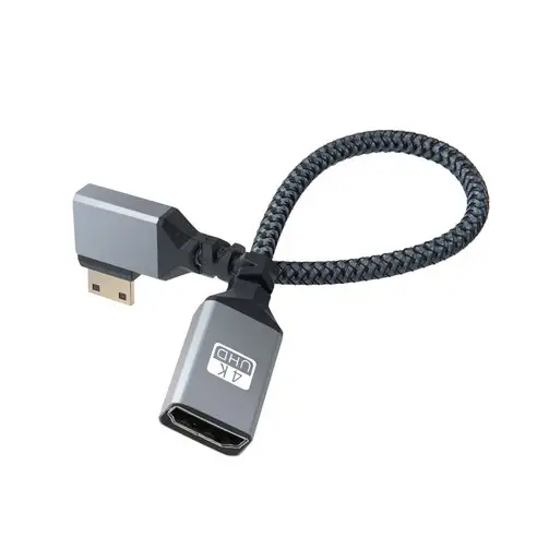 상품 이미지: 컴스 HDMI F to Mini HDMI M 4K 60Hz UHD 꺾임형 변환 케이블