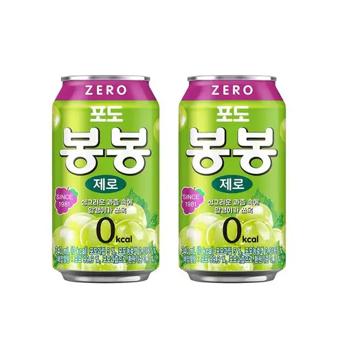 상품 이미지: 해태htb 포도 봉봉 제로, 340ml, 24개