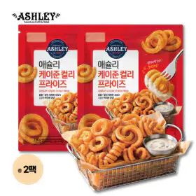 상품 이미지: 애슐리 케이준 컬리 프라이즈 740g 2팩 렌치 디핑소스 포함