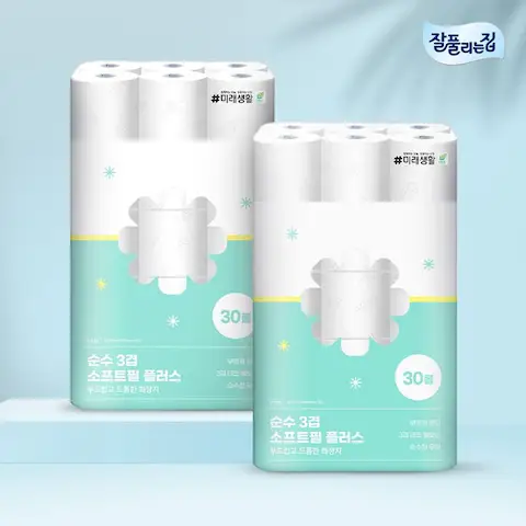 상품 이미지: 순수3겹 소프트필플러스 화장지 25m 30롤 x 2팩