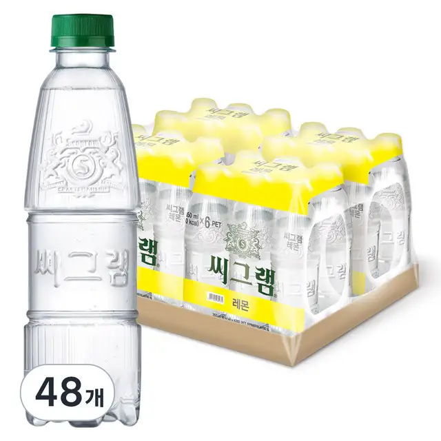 상품 이미지: 씨그램 레몬 무라벨, 350ml, 48개