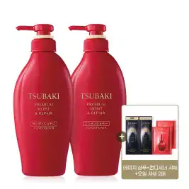 상품 이미지: 츠바키 프리미엄 모이스트 앤 리페어 컨디셔너 450ml 2개 + 츠바키 샤쉐 4매