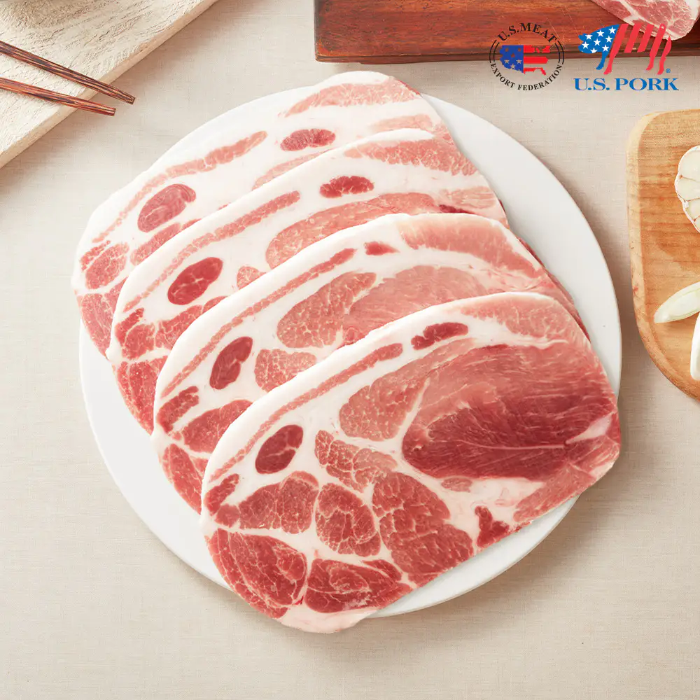 상품 이미지: 미트엔조이 목전지 구이용 제육용 찌개용 왕목살 2kg 돼지고기 미국산