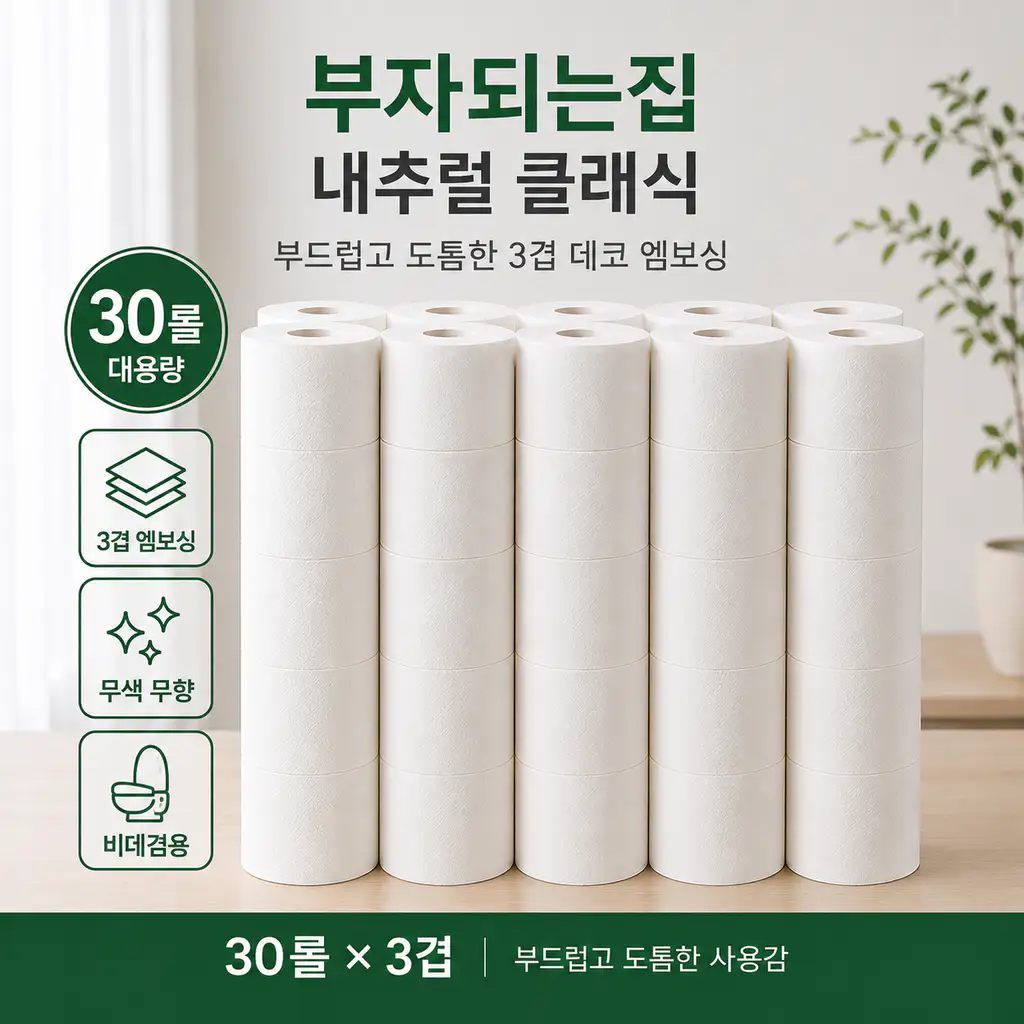 상품 이미지: 모나리자 부자되는집 내추럴 클래식 화장지 20m 30롤
