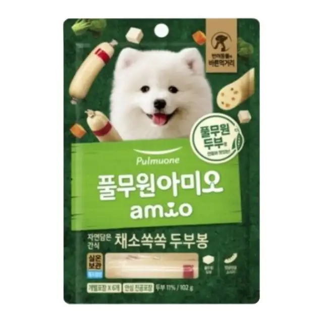 상품 이미지: 풀무원아미오 강아지 자연담은 간식 채소쏙쏙 두부봉 간식