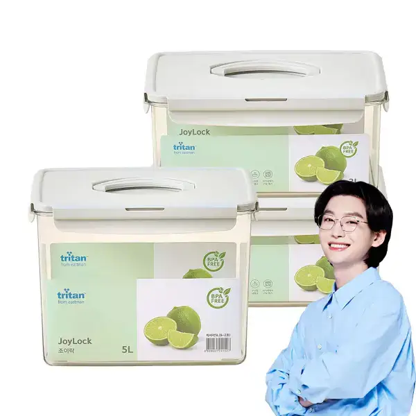 상품 이미지: [11번가단독]에코센스 명절음식 보관 추천 조이락 트라이탄 밀폐용기 대용량 김치통 3종세트 3L 2개 + 5L 1개