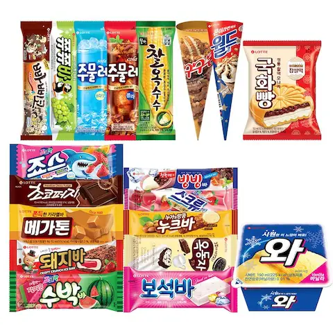 상품 이미지: [50개] 추억의 옛날 막대 아이스크림 10종 5개 혼합구성 옥동자/스크류바/메가톤 등