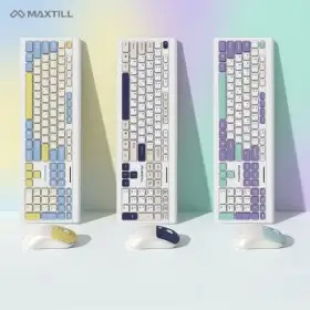 상품 이미지: 파스텔 저소음 무선 키보드 마우스 세트 + 키스킨 PC 무소음 컴퓨터 노트북 블루투스 게이밍 사무용