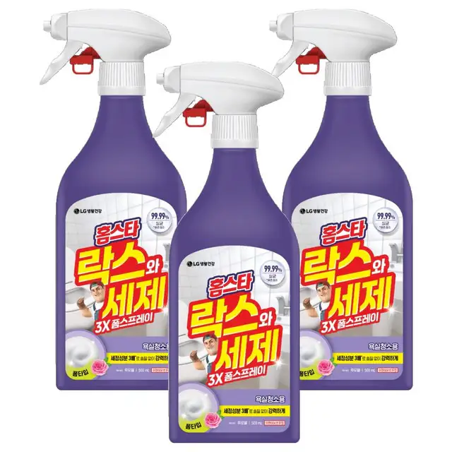 상품 이미지: 홈스타 락스와 세제 3X 폼 스프레이 후로랄, 500ml, 3개