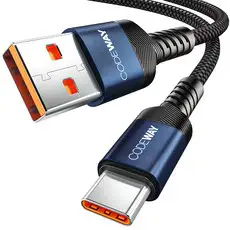 상품 이미지: 코드웨이 USB A to C타입 고속 충전 케이블, 2m, 블루, 1개