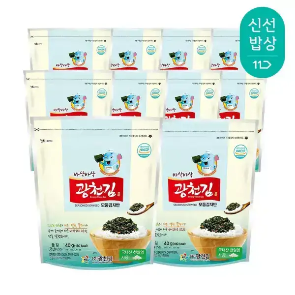 상품 이미지: [T쇼페] 광천김 바삭 바삭한 해물 모둠 김자반 40g x 10봉