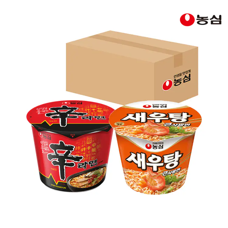 상품 이미지: 농심 신라면큰사발 8개 + 새우탕 큰사발 8개