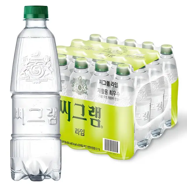 상품 이미지: 씨그램 라임 무라벨, 450ml, 20개