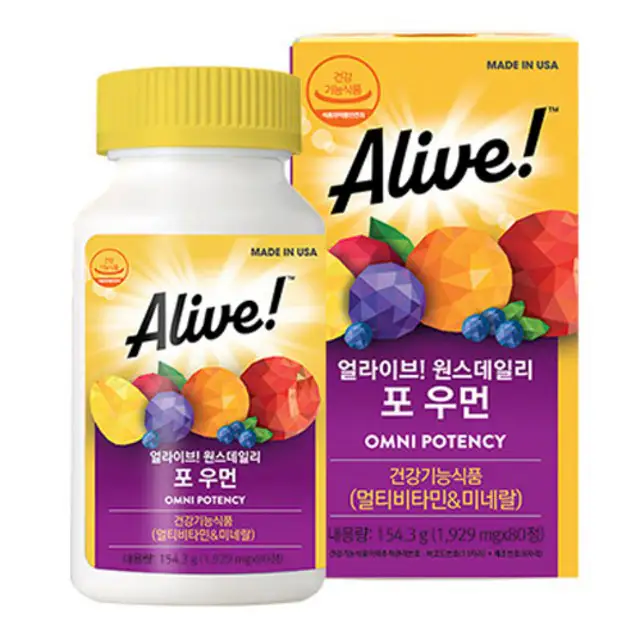 상품 이미지: 얼라이브 원스데일리 포 우먼 멀티비타민, 80정, 1개