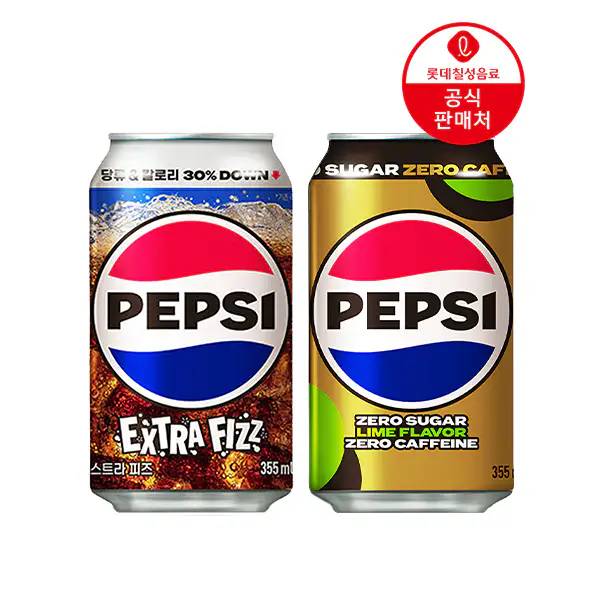 상품 이미지: [직영] 펩시 엑스트라피즈 355ml 24캔 +펩시제로슈거 라임향 제로카페인 355ml 24캔