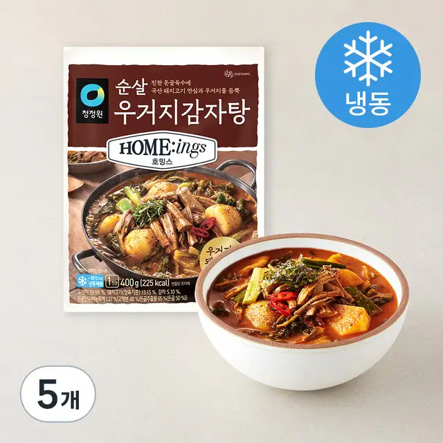 상품 이미지: 청정원 호밍스 순살 우거지 감자탕 (냉동), 400g, 5개