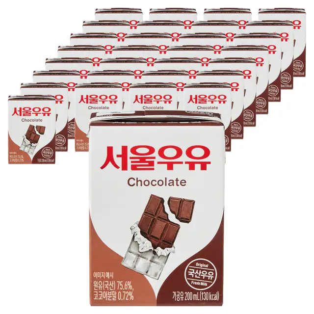 상품 이미지: 서울우유 초코 우유, 200ml, 48개