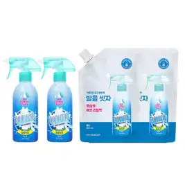 상품 이미지: 온더바디 발을씻자 코튼풋샴푸 쿨링, 385ml, 2개 + 리필 500ml 쿨링,2개