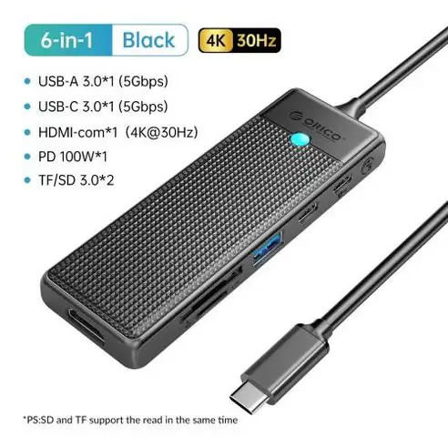 상품 이미지: 오리코 USB 3.0 허브 PD100W Type-C 4K HDMI 멀티포트 허브
