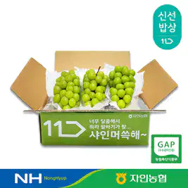 상품 이미지: [자인농협 특가] 경산자인농협 GAP인증 고당도 샤인머스켓 2kg (2~3수) 농협정품 저탄소인증