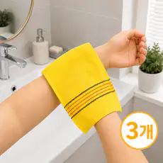 상품 이미지: 데일리 이태리 타올 때밀이 타월, 1세트, 3개입, 노랑