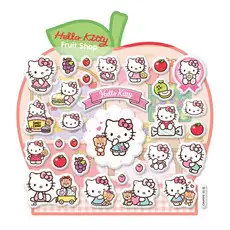 상품 이미지: 산리오캐릭터즈 미니 말랑 스티커, 헬로키티의 후르츠 카페, 도티도그