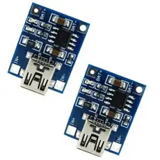 상품 이미지: TP4056 리튬 배터리 충전 모듈 - 1A 충전 - 마이크로 5핀 USB 입력 - 4.2V 완충 - 충전 전류 조절 가능 - 18650 리튬폴리머용
