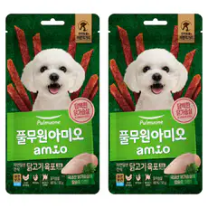 상품 이미지: 풀무원아미오 강아지 자연담은 육포 칼슘PLUS, 닭가슴살, 50g, 2개