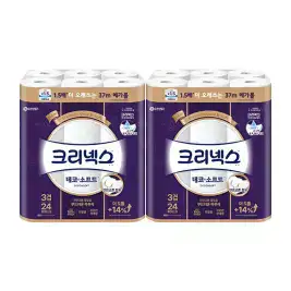 상품 이미지: [크리넥스] 천연펄프 3겹 데코앤소프트, 37m, 24롤, 2개